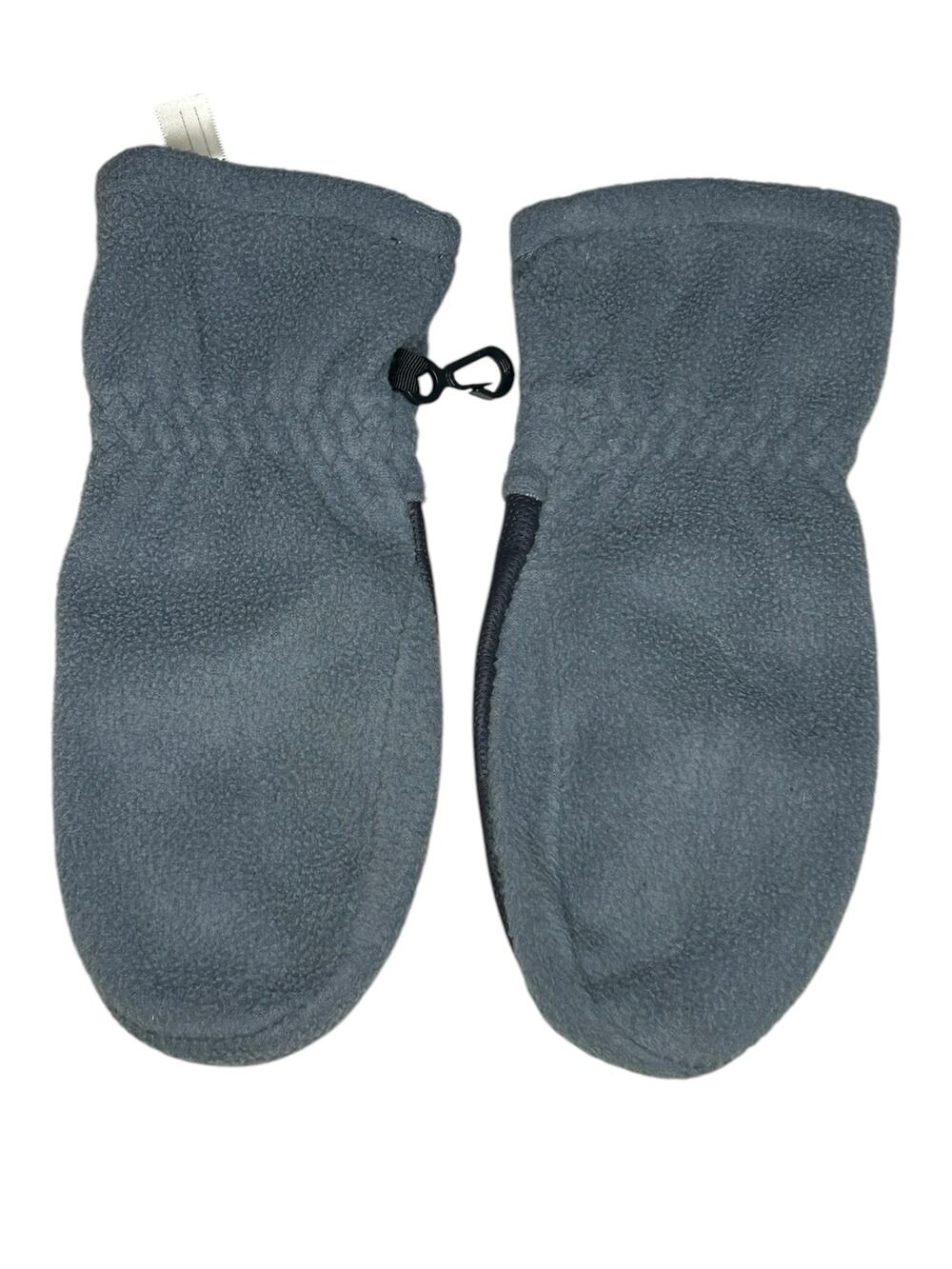 Lands end grey fleece mittens size small